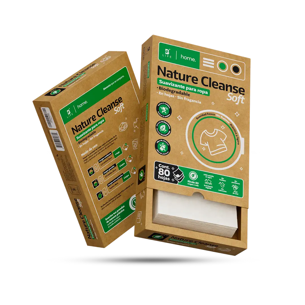 Suavizante para ropa en hojas | Nature Cleanse Soft | Fórmula Biodegradable | 80 Hojas