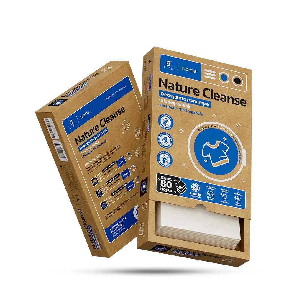Detergente para ropa en hojas | Nature Cleanse | Fórmula Biodegradable | 80 Hojas