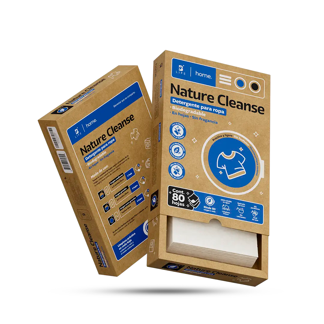Detergente para ropa en hojas | Nature Cleanse | Fórmula Biodegradable | 80 Hojas