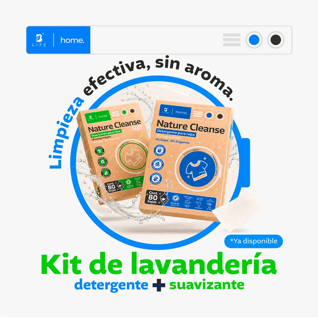 Detergente para ropa en hojas | Nature Cleanse | Fórmula Biodegradable | 80 Hojas