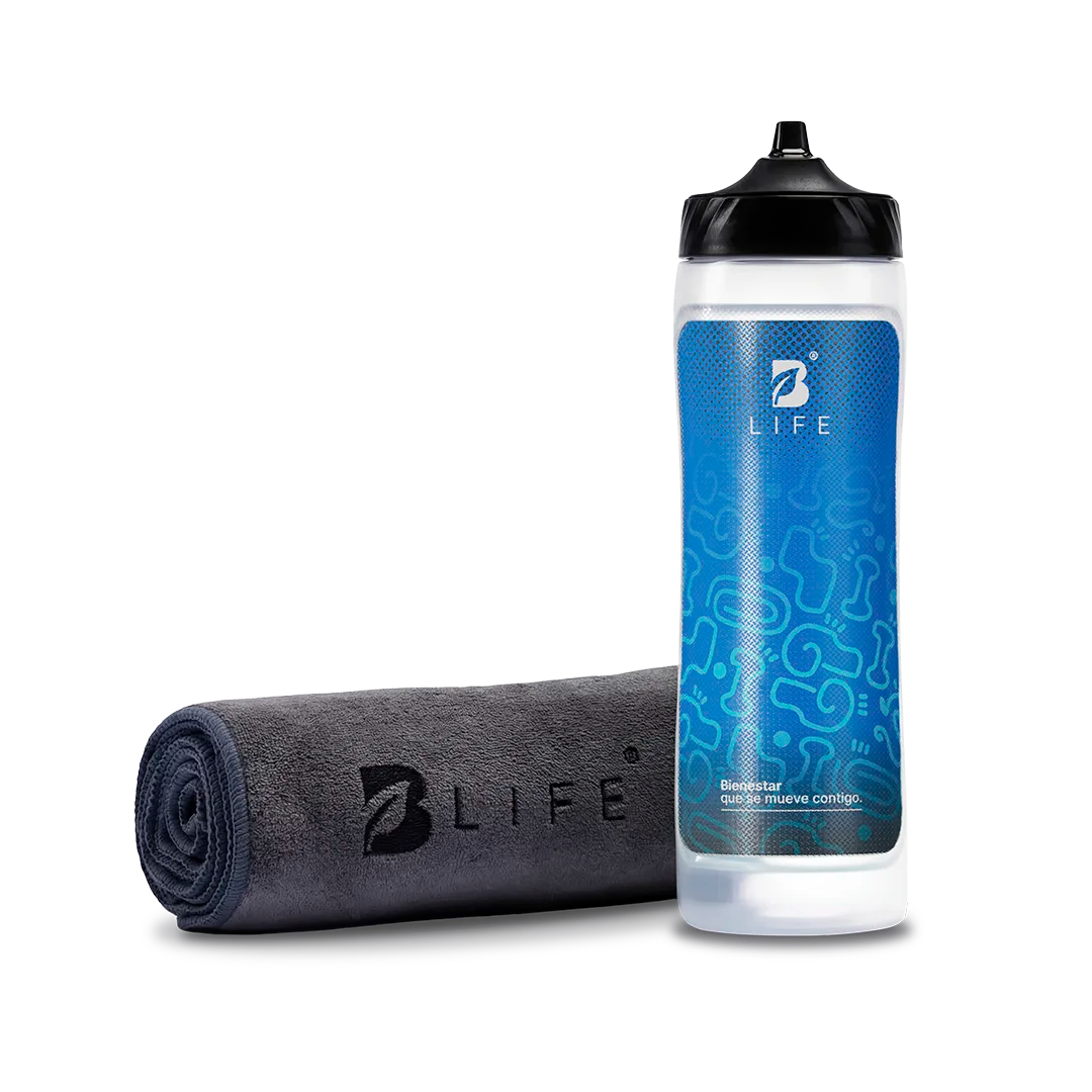 Botella Electroblend Azul + Sport Towel 100% OFF