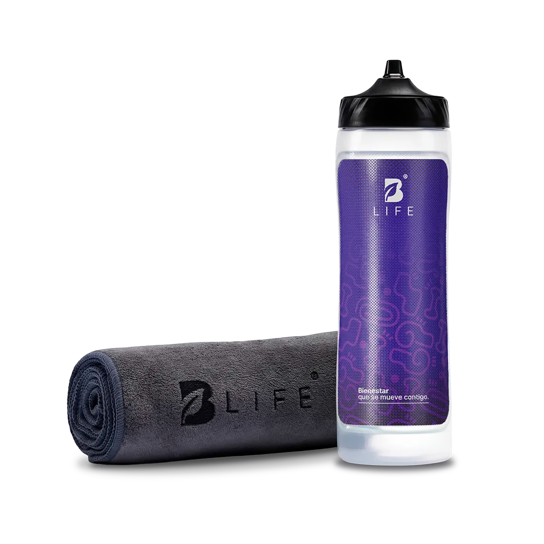 Botella Electroblend Morada + Sport Towel 100% OFF