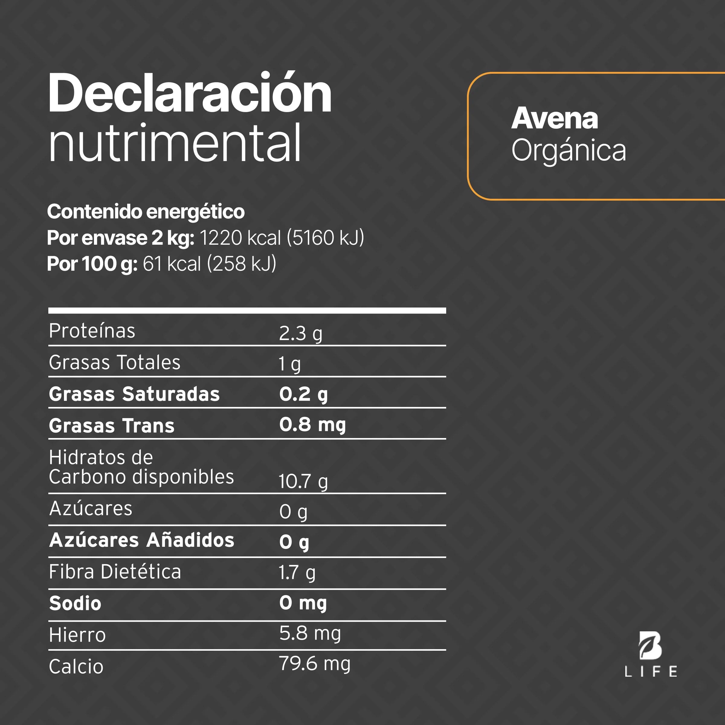 Avena Orgánica Sin Gluten