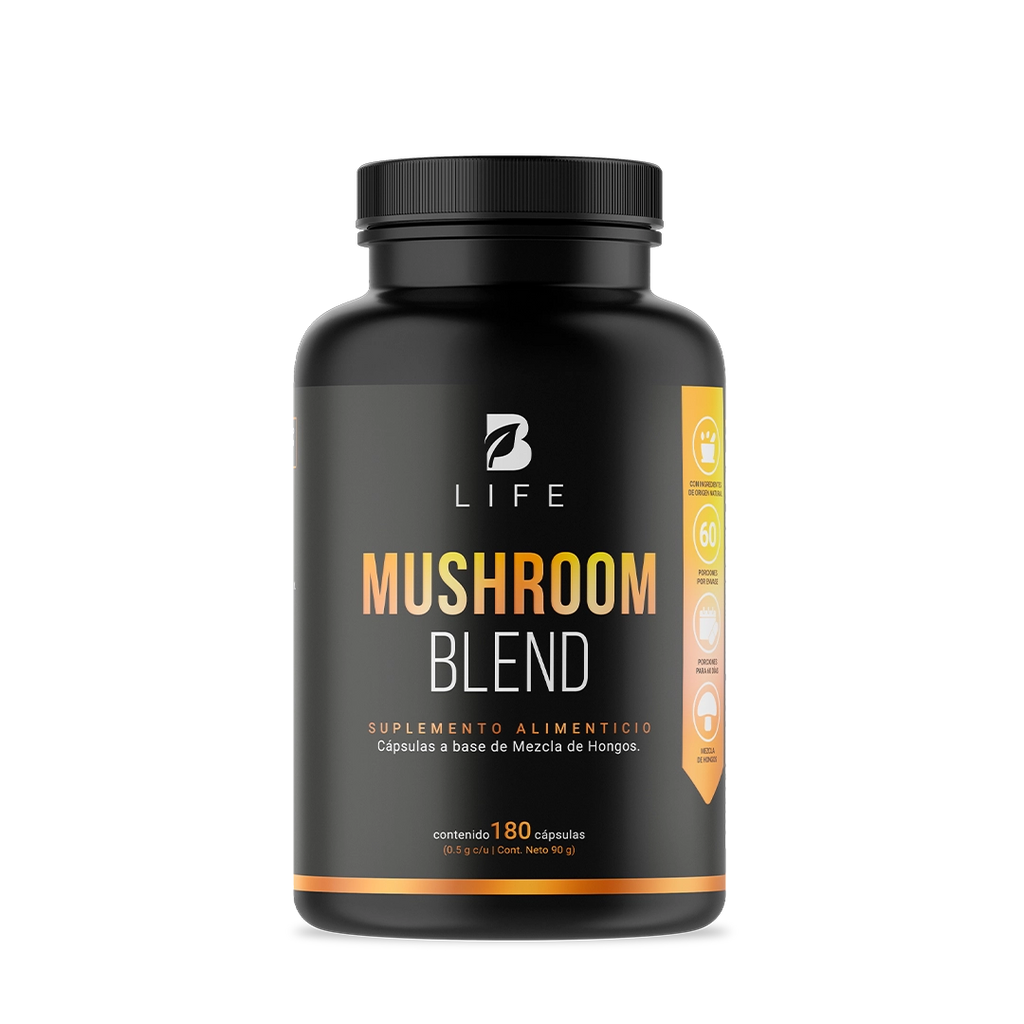 Mezcla de Hongos Adaptogenos | Melena de León, Reishi, Cordyceps, Chaga | 1500 mg por porción 