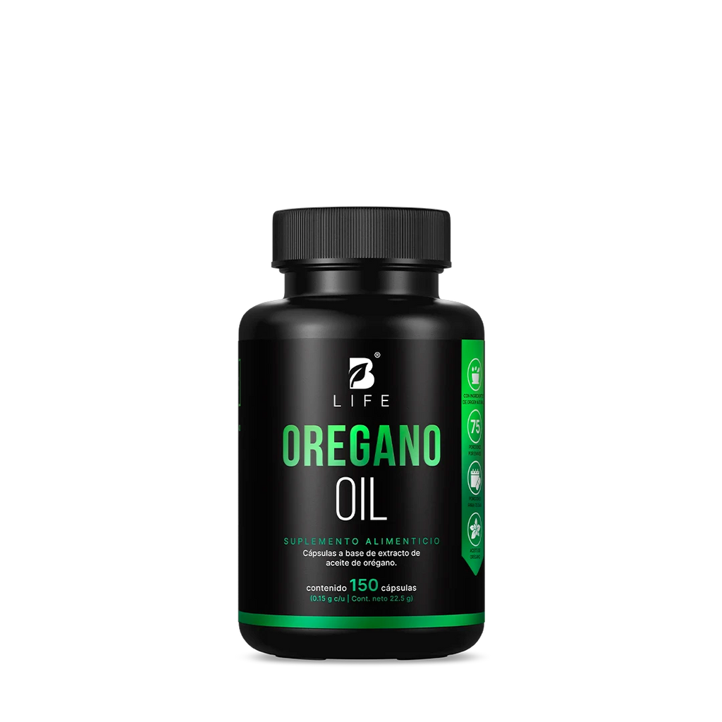 Aceite de Orégano con Carvacrol y Vitamina C | 300 mg por porción - 150 Caps | 150 mg - B Life®