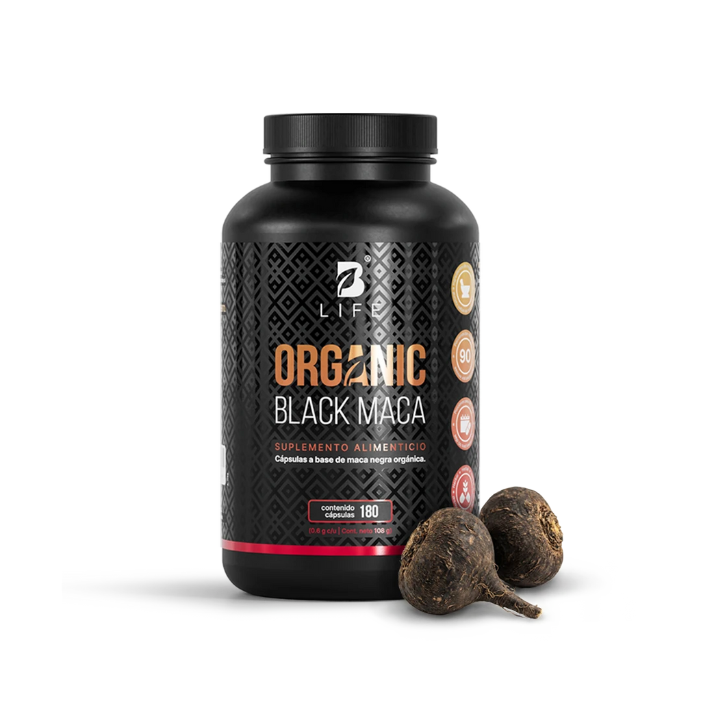 Maca Negra Orgánica | 1000 mg por porción | Fórmula Peruana  - 180 caps - B Life®