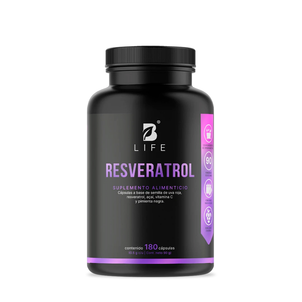 Resveratrol | con Uva Roja, Açaí, Vitamina C y Pimienta Negra | 1000 mg por porción 